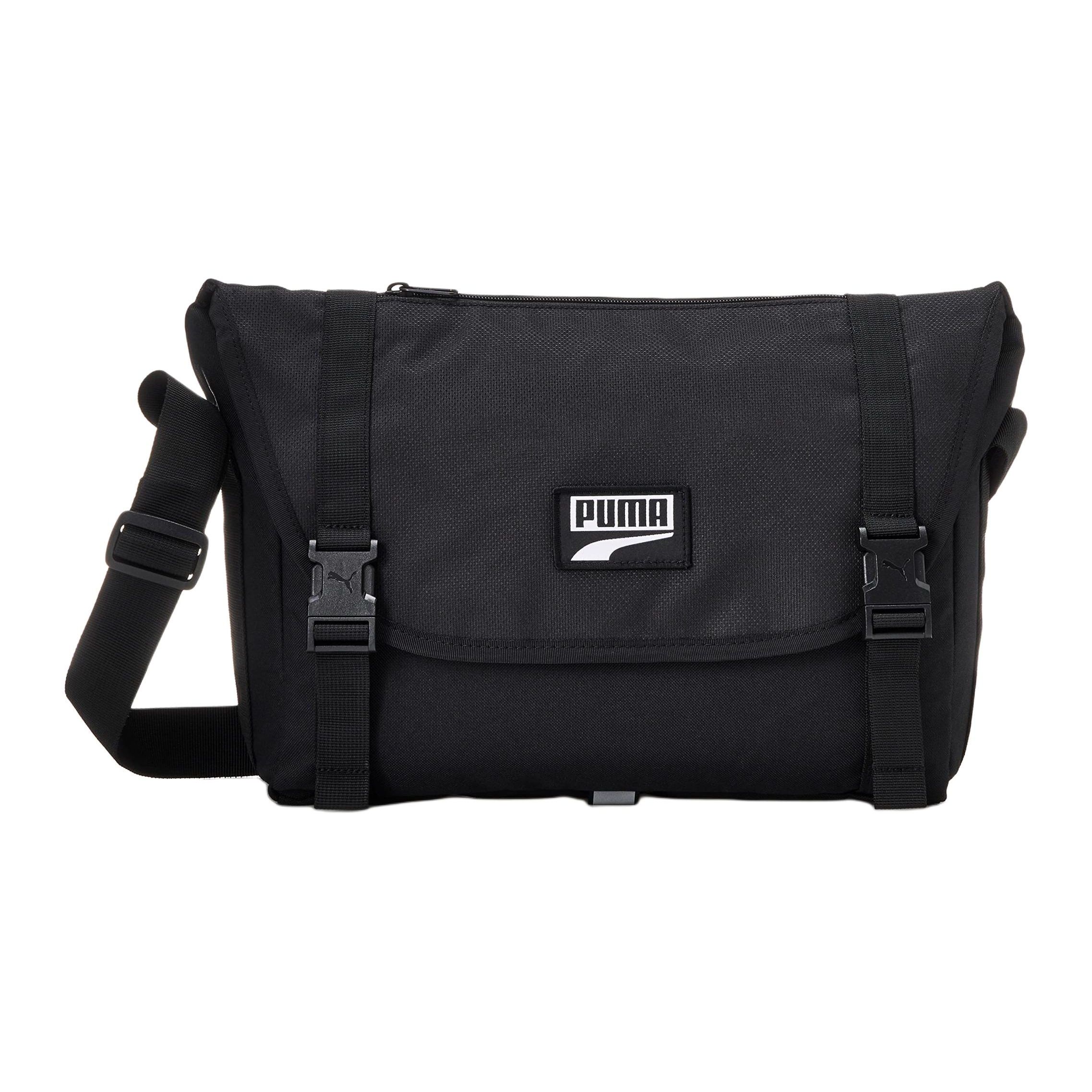 

Puma Deck Messenger Solid Logo Flap Closure Polyester Messenger Bag Crossbody Shoulder Bag Unisex bags Black 078402-01 Black