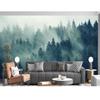 Foggy Forest Woodland Wallpaper Green Nature Landscapes Wall Murals For Bedroom Living Room Home Decor Wallpaper