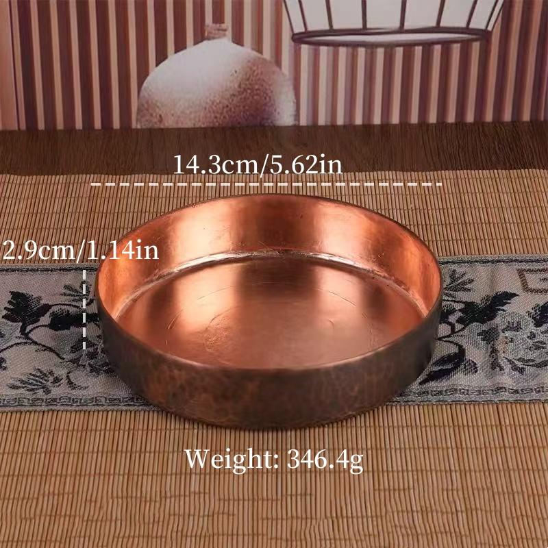 

Multiple Styles Red Copper Fruit Tall Feet Tray,Retro Engraving Hammer Texture Home Cheese Plate,Snack Disc Table Decoration