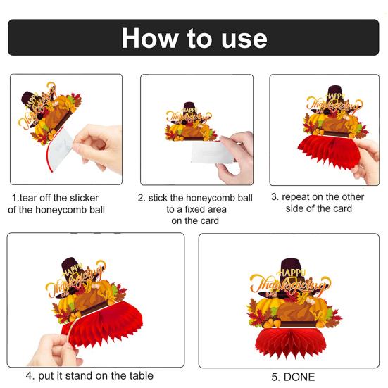 9 Pcs Autumn Thanksgiving Honeycomb Centerpiece 3D Honeycomb Fall Decoration