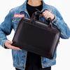 Men'S Leather Handbag, Top Layer Cowhide Briefcase, Leather Laptop Bag, Diagonal Cross Office Bag