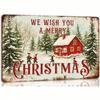 We You A Merry Christmas Metal Tin Sign Vintage Holiday Wall Art Decor