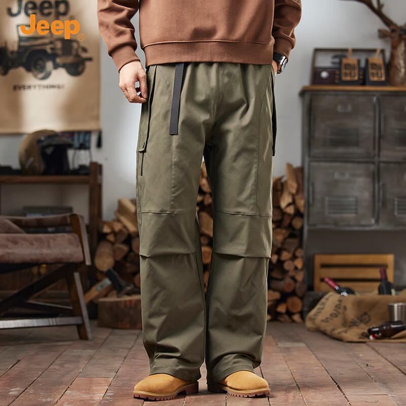 JEEP Men's Loose Straight Casual Cargo Pants