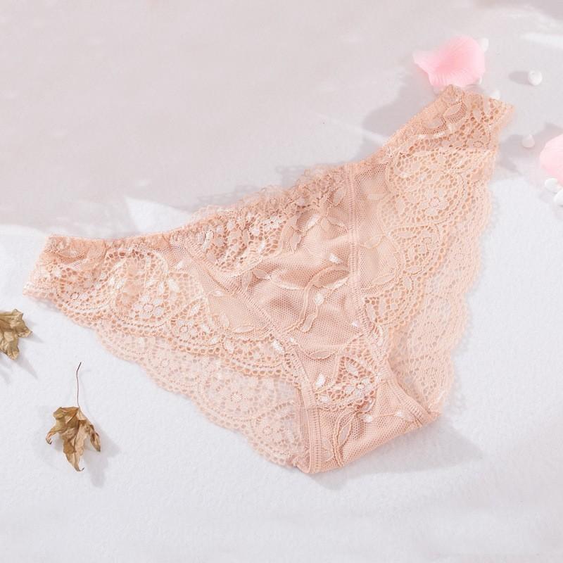 Wholesale Sexy Lace Ladies Panties Female Sexy Temptation Translucent Thin Panties Large Size Low Waist Briefs