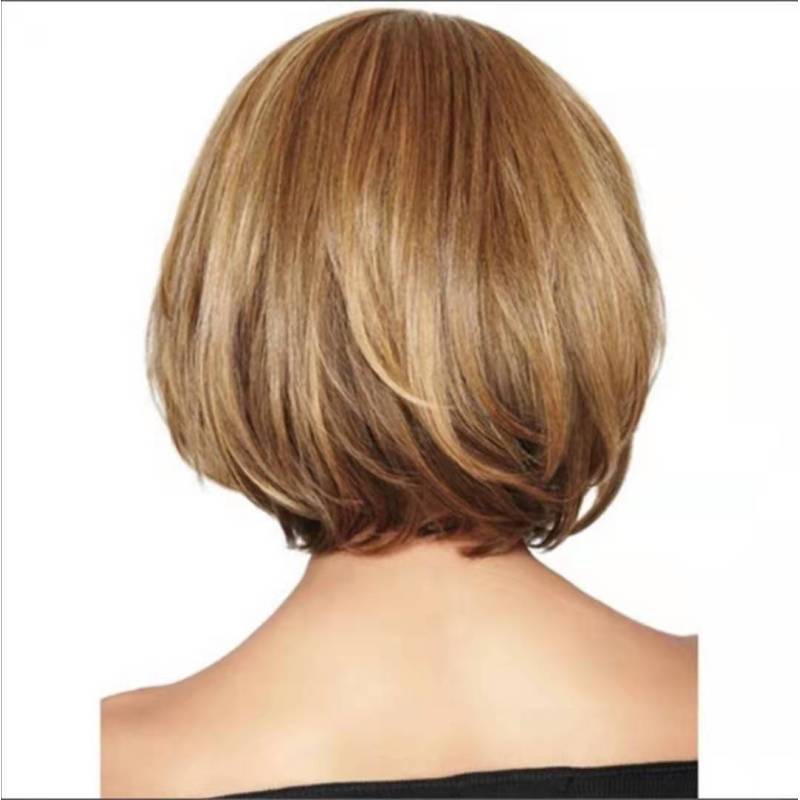 Parrucche Sintetiche Corte Ombré Soffici Bionde da Donna Moda Parrucche Oro Parrucche in Fibra ad Alta Temperatura per Donne Uso Quotidiano Festa Cosplay