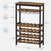 Shelf Rack for Wine and Glasses. Wooden Loft Wine Cabinet.
