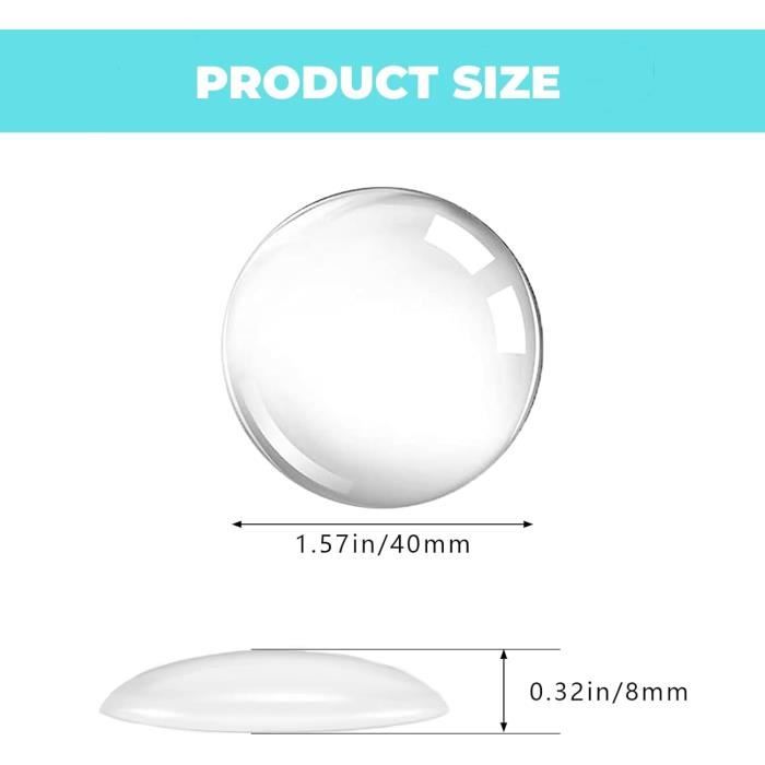 Wall Mounted Door Handle Stop - 12PCS - Transparent - Round