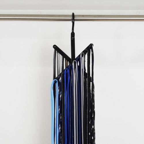 Shinko Hanger F-Fit Tie Cloth Hanger, Set of 2, Black, Made in Japan, Rack for Pants, Laundry, Towels, Slacks, Bath Towels, Heavy-Duty, Anti-Sagging,