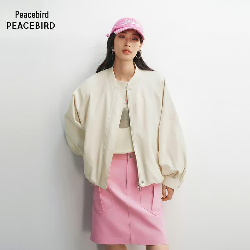 PEACEBIRD Women s Relaxed Fit Baseball Jacket A3BBG1347 XL