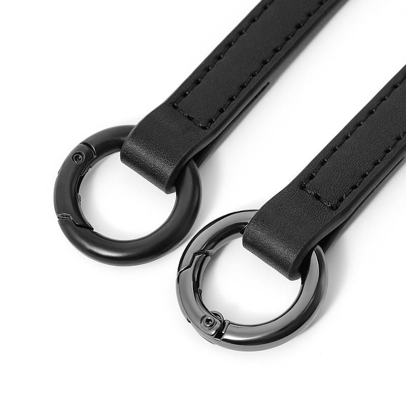 B-54 Black Leather Shoulder Strap with Spring Ring for DIY
