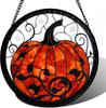 Acrylic Puzzle Toy Hanging Ornament Round Pumpkin Design Halloween Decorative Art Panel for Home Window Door Wall