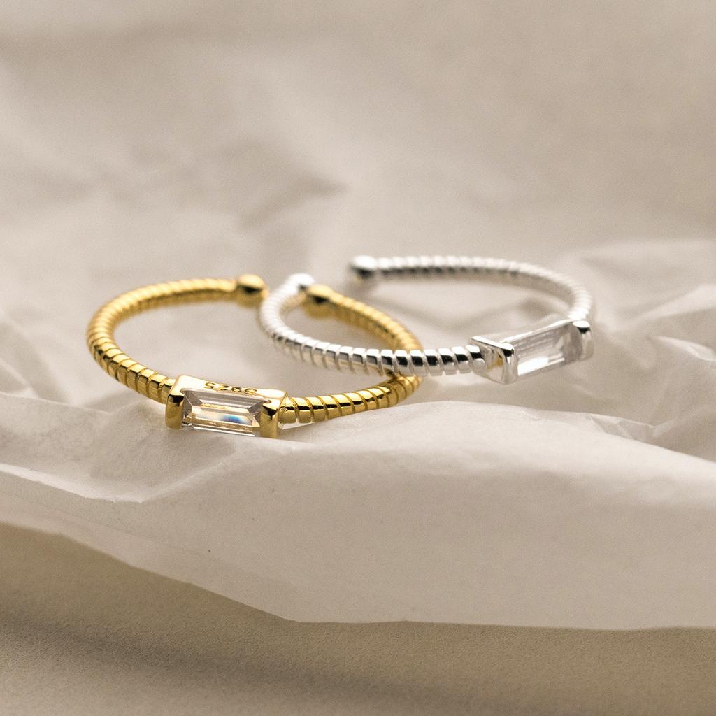 925 Sterling Silver Dating Ring Square Zircon Rings For Women Engagement Elegant Party Jewelry Accessories Wholesale Jewellery