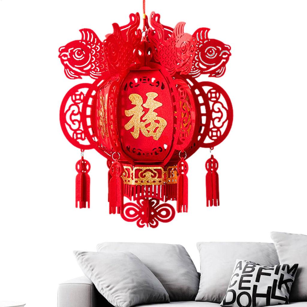 Hangings Red Chinese Lanterns Non-woven Red Fu LuckyLanterns Spring Festival Fuzi Lantern Ornaments For Restaurant Celebration