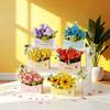 Simulated Flower Building Blocks Sunflower Rose Tulip Model Ornaments Children's Educational Assembly Toys Desktop Decoration