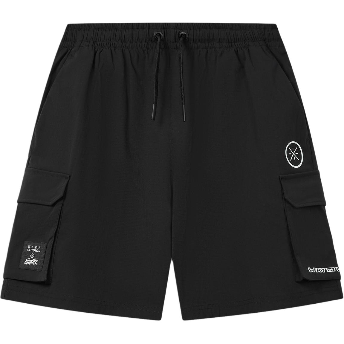 Li-Ning Wade Series Minimalist Fashion Sports Versatile Letter Brand Logo Cool Ice Feel Moisture Wicking Multi-Pocket Cargo Casual Shorts AKSW375-1 L