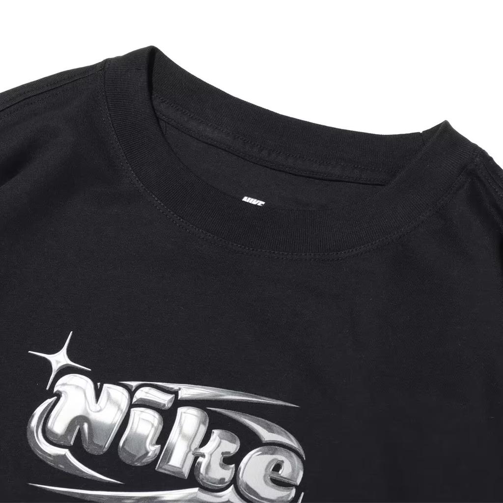 Nike Fashionable Simple Loose Long Sleeve T-Shirt Women Tops Black FQ5675-010