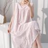 Korean version of small fresh cotton and silk nightgown women's summer lotus leaf edge can be worn outside cotton and silk loungewear sweet vest skirt