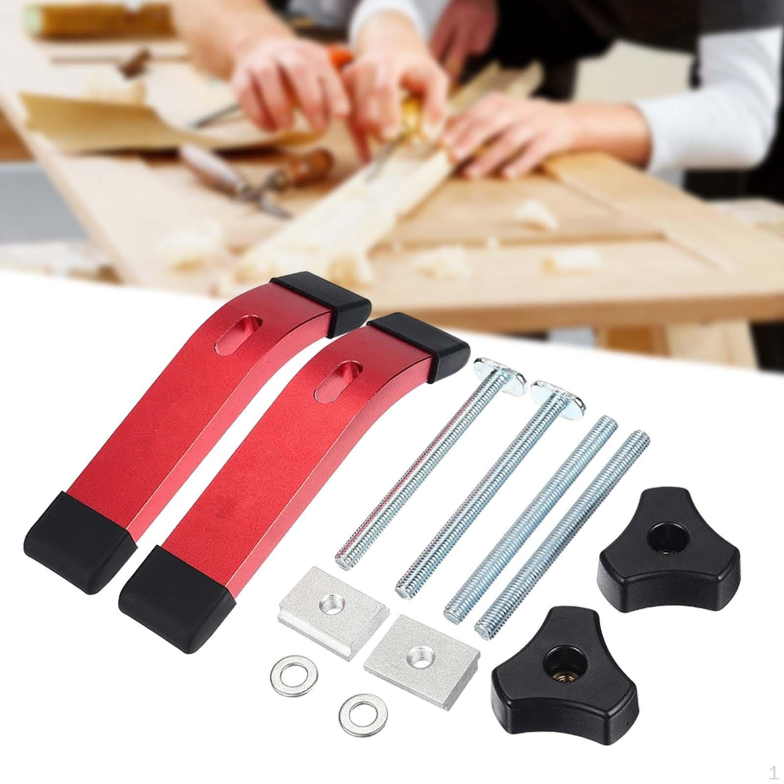

2 шт. Прижимная струбцина Алюминиевая Быстродействующая с Т-образными болтами и ползунком для деревообработки DIY красный
