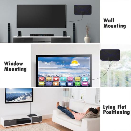 TV Antenna Delicate Image 360 Degree Signal-reception Plastic Useful 3600 Miles 4K DVB-T2 Indoor for Gaming Room