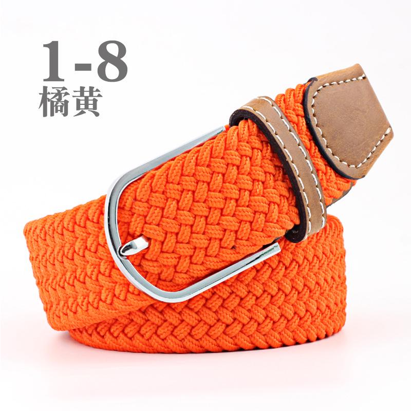 Women Casual Knitted Pin Buckle Without Holes Men Belt Woven Canvas Elastic Expandable Braided Stretch Belts for Female Jeans
