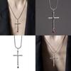 Chic Cross Necklace Alloy Necklace With Geometric And Rhinestone Decor Daily For