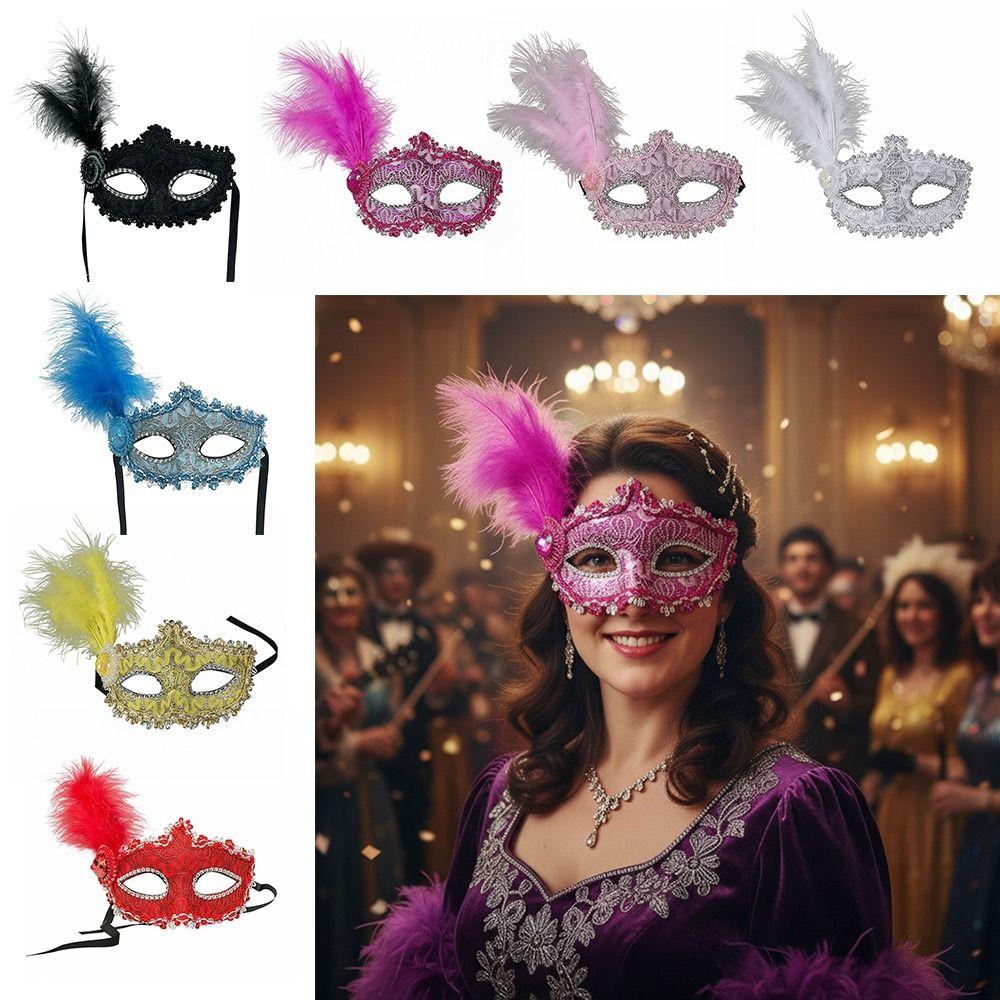 Fashion Lace Eye Mask Feather Lightweight Ladies Half Face Cover Masquerade Ball Mask Cosplay Masquerade
