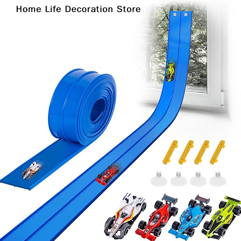 Net Bag/Box 13Ft/16.3Ft Flexible Track Toy & Mini Car DIY Competitive Rail Vehicle Game Educational Gift for Children Christmas