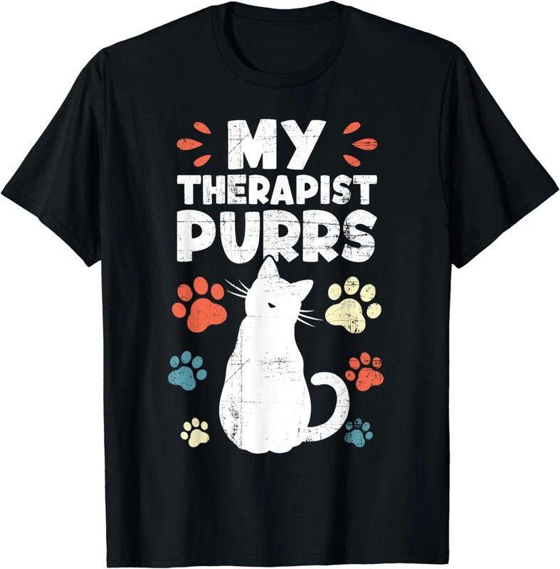 My Therapist Purrs Funny Cat Lover Unisex T-Shirt - Gift For Friends