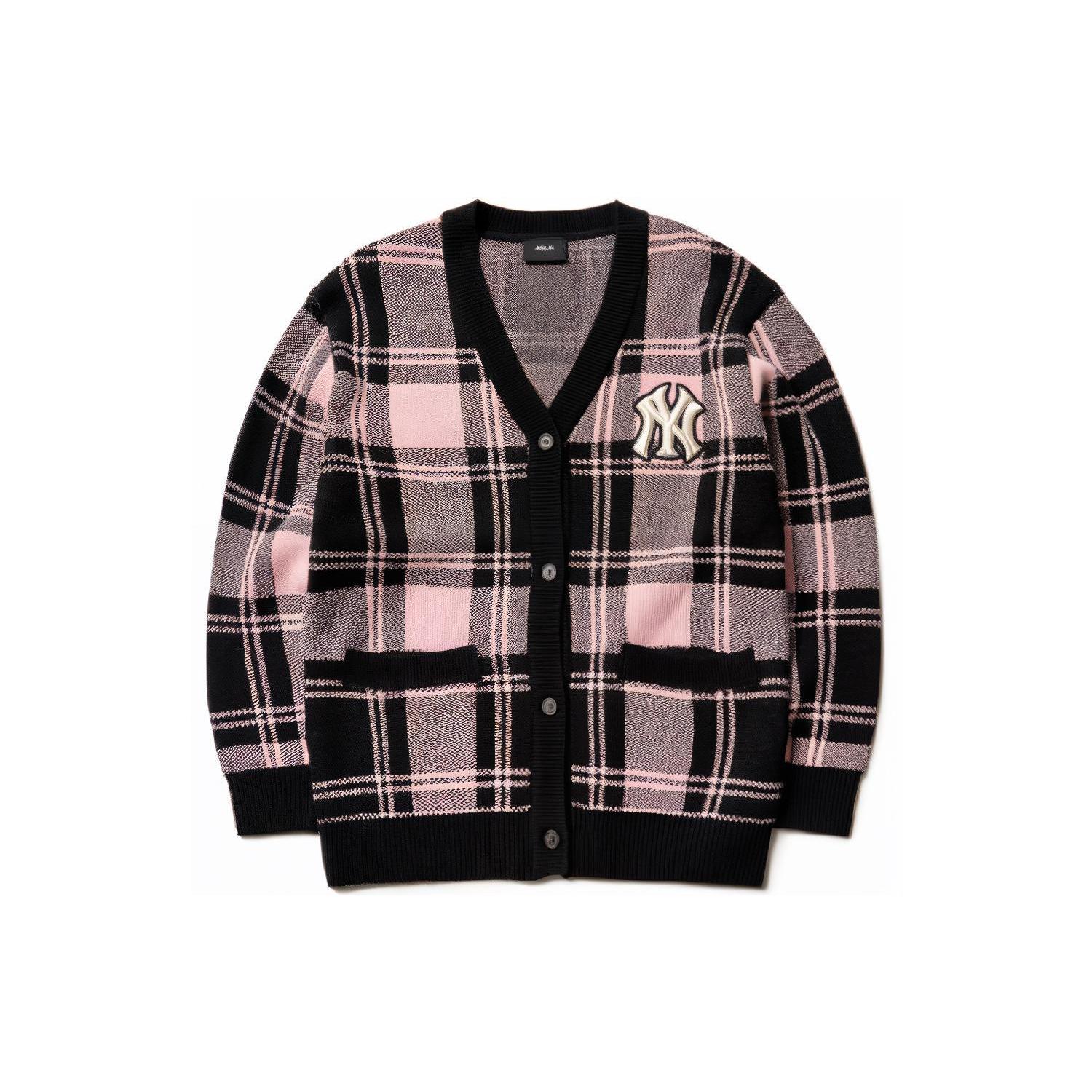 MLB New York Yankees Sweaters Unisex Pink V neck Moderate Cardigan 3AKT00214-50PKS XS