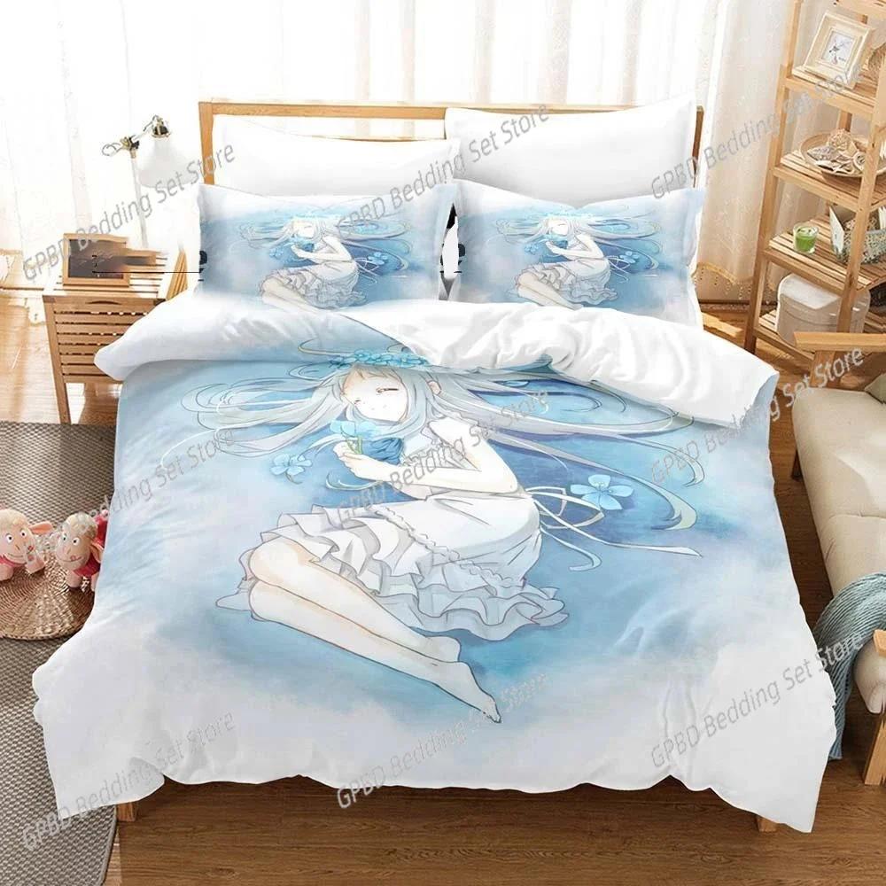 Comforter Anime Anohana Honma Meiko Bedding Set Bedroom Soft Modern S Comefortable Kids And Comforter (quilt)-EU Single(135*200cm)3pcs