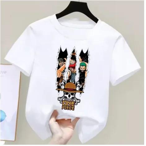 One Piece Boys Girls T Shirt Summer Kids Anime TShirt Luffy Zoro Nami Chopper Cute Clothes Cartoon Tees Birthday Gifts Tops