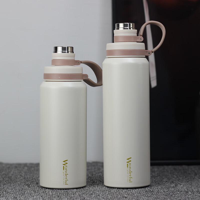 Portable Stainless Steel Insulated Tumbler with Straw and Handle
