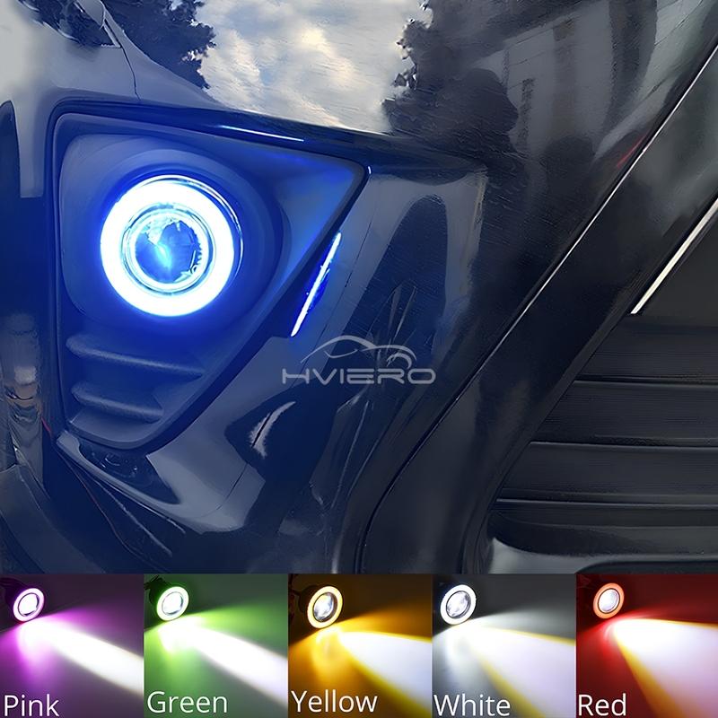 2Pcs Auto 30W Driving DRL Fog Lights COB Angel Eye 64/76/89mm Car Ambient Lamps Waterproof Daytime Running Bulb Headlight DC 12V