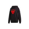 Adidas Originals Vday Hoodie Heart Print Pullover Sweatshirt Unisex Hoodies Black FH8565