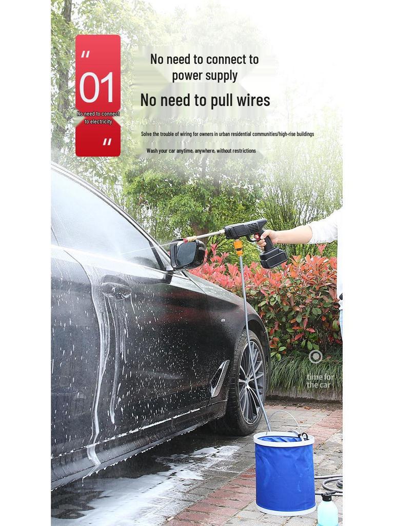 Cordless High-Pressure Rechargeable Car Wash Gun
