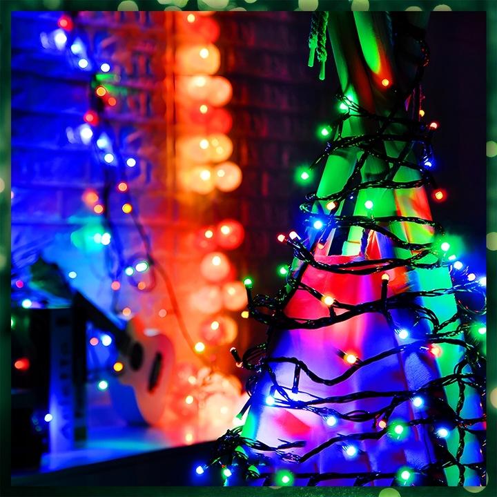 Lampki Choinkowe Multikolor 500 Led 8 Trybów Wew/Zew Na Choinkę 35 Metrów