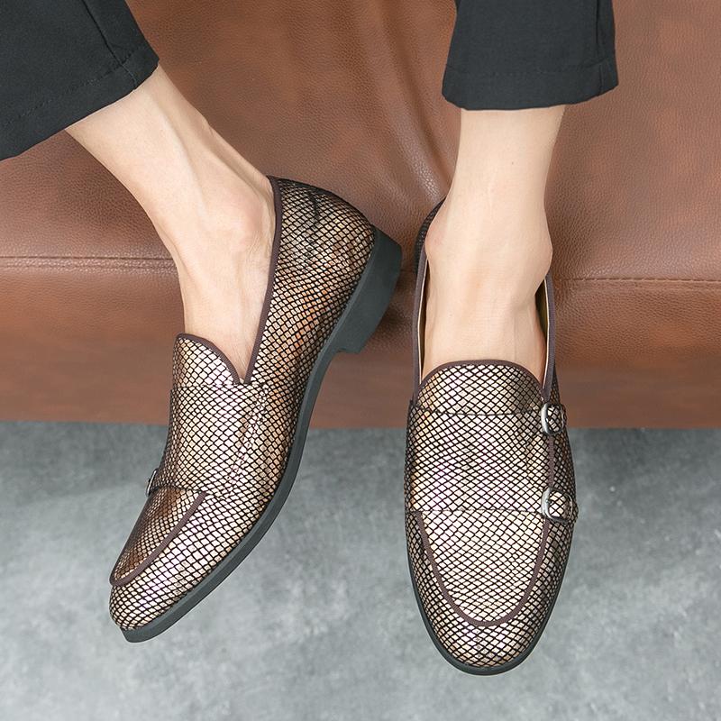Designer Luxury Men Elegant Shoes Street Casual Wedding Party Comfortable Slip on Smooth Quality Artificial Leather Loafer Shoes