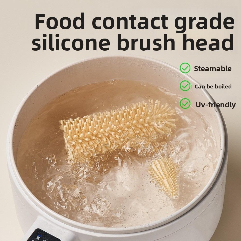Soft Bristles Baby Bottle Brush Set Silicone Feeding Bottle Cleaners  Newborn Care