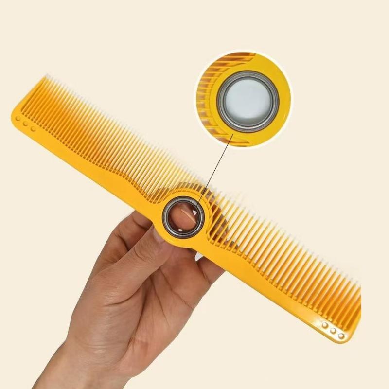 New Arrival Plastic Rotating Comb Professional Hairdresser Cutting Hair Comb Heat-resistant Barber Combs жёлтый