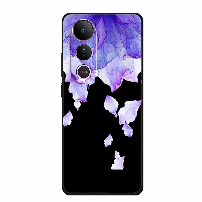 For Vivo V50 Lite Phone Case V 50 lite Coque Cute Cartoon Black Silicone Soft Back Cover For Vivo V50 Lite 5G 4G Case V50lite