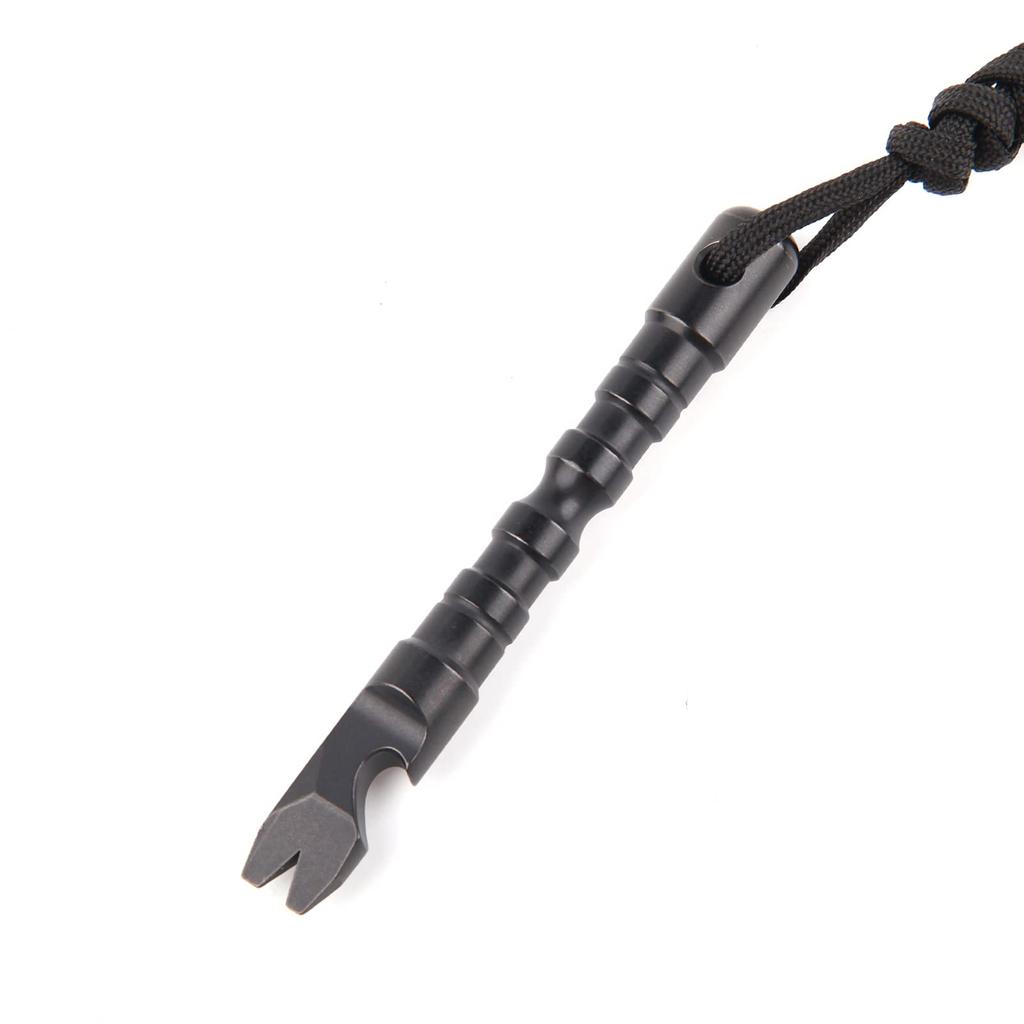 Hamans Titanlegierung EDC Brecheisen mit Flaschenöffner Schraubendreherfunktion Multiwerkzeug (Schwarz)