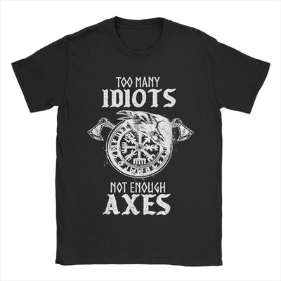 T Shirt Men's Pure Cotton Humorous T-Shirts Norse Helm of Awe Tee Shirt Clothing Gift