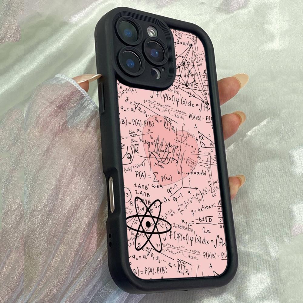 JT417 Pink Maths Words for iPhone 17 16 15 14 13 Pro Max Samsung S26 S25 Ultra A17 A07 A56 A16 A15 A14 Xiaomi 15T Redmi 15c Note 14 13 12 11 Soft Case