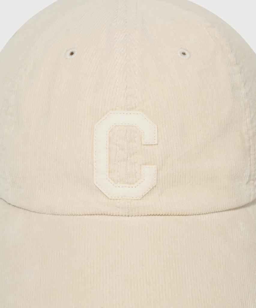 COVERNAT [Cozy Fit] C Logo Applique Corduroy Ball Cap Ivory