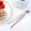French Blanc ceramic color long spoons (2 types, 1 set), Cream, Mocha, Korean popular tableware