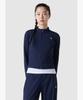 Lecoq Women'S Ribbed High-Neck Slim Fit Zip-Up - Navy (Qq222Eft41)
