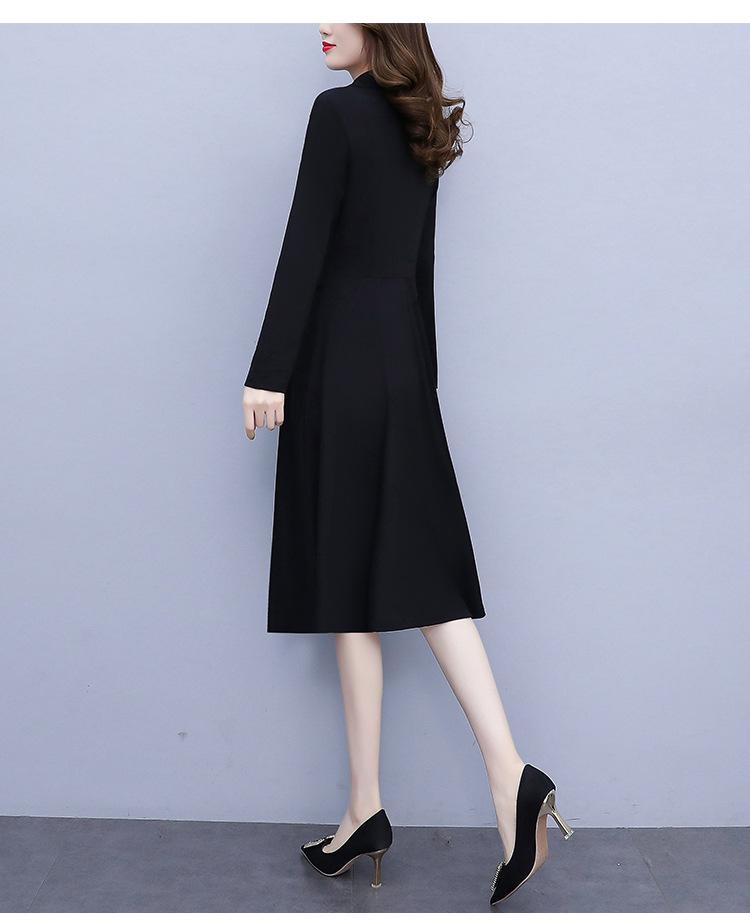 Four 6035 Plus Size Slimming Dress: New 2025 Spring/Autumn Style for Women, Slim Fit with Belly Coverage