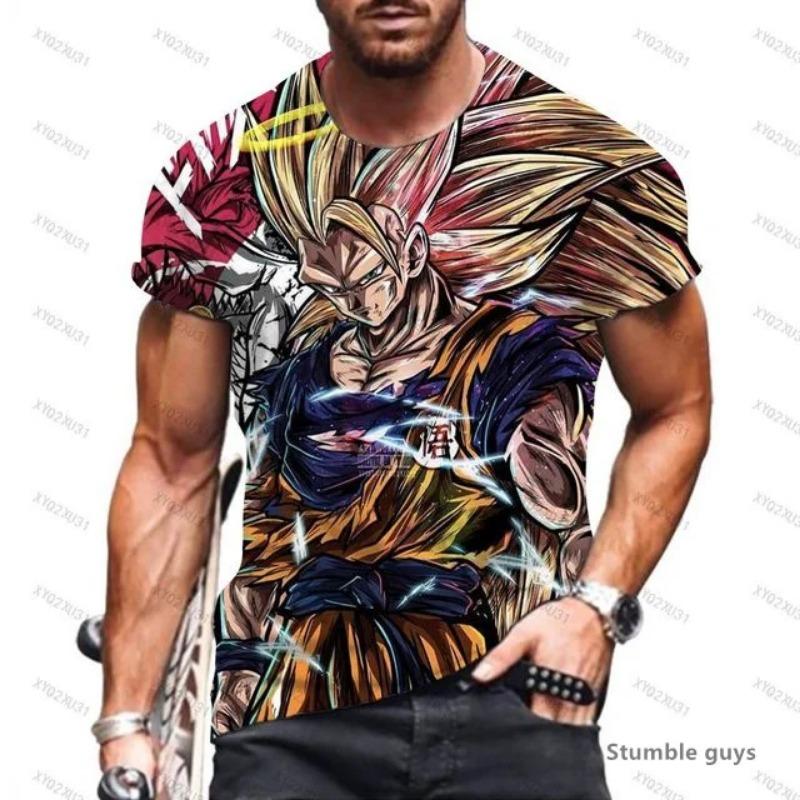 2026 Summer Men's Dragon Ball Vegeta Tshirt T-shirt Goku Kakarot Super Saiyan Fitness Sport Tee