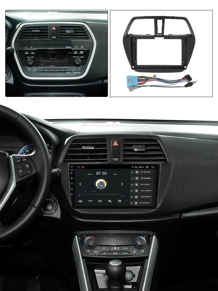 9 Inch Radio Frame for Suzuki SX4 S-cross 2012 14 16 Android MP5 Player Panel Cable 2 Din Unit Bezel Faceplate Car Accessories