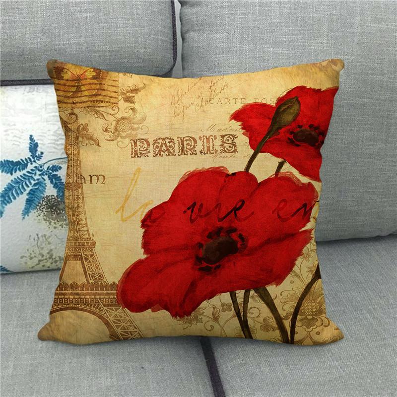 Watercolor Painting Of Beautiful Tulips Digital Printing Short Plush Pillow Covers For Car Sofa Office Cushion Cover Home Goods